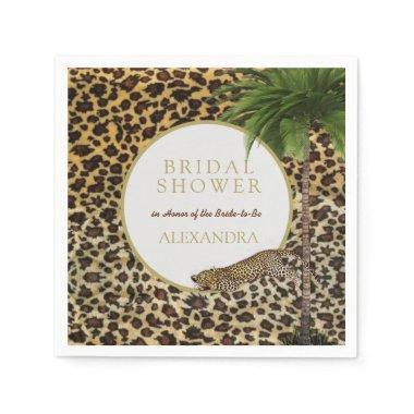 Leopard Animal Pattern Elegant Palm  Napkins