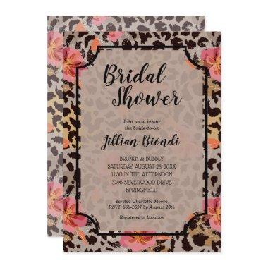 Leopard Animal Print Bridal Shower Invitations