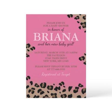 Leopard Baby Shower or Birthday Party Invitations