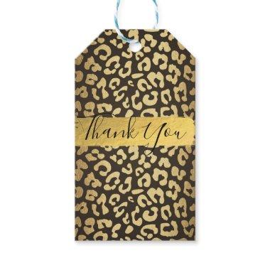 Leopard Cheetah Animal Skin Print Gold Favor Gift Tags