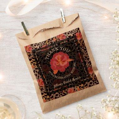 Leopard Floral  Thank You Favor Bag