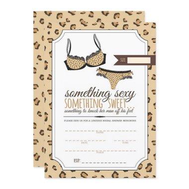 Leopard Pattern Lingerie Bridal Shower Invitations