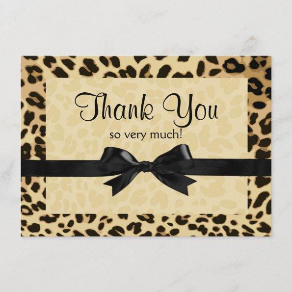Leopard Print Bow Thank You Note