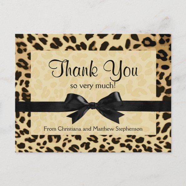 Leopard Print Bow Thank You Note PostInvitations