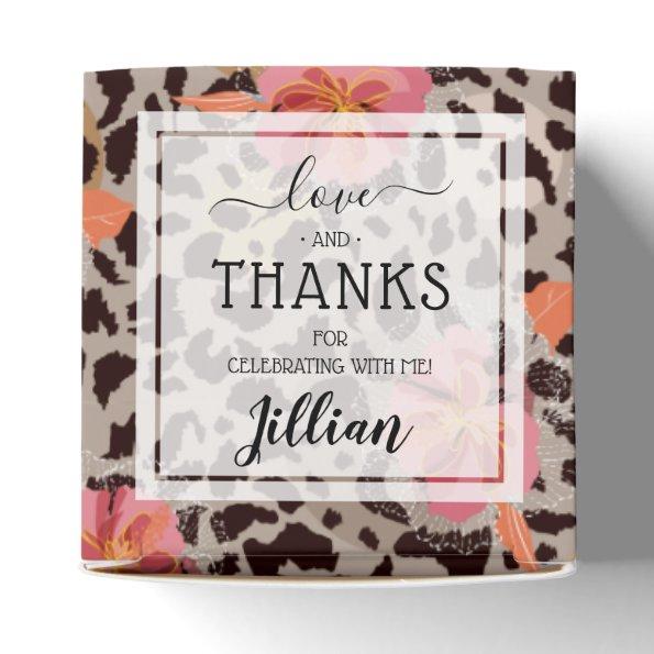 Leopard Print Floral Pattern Favor Boxes
