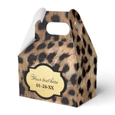 Leopard Print & Gold Foil Chic Treat Party Favor Favor Boxes