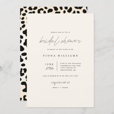Leopard Print Minimalist Bridal Shower Invitations