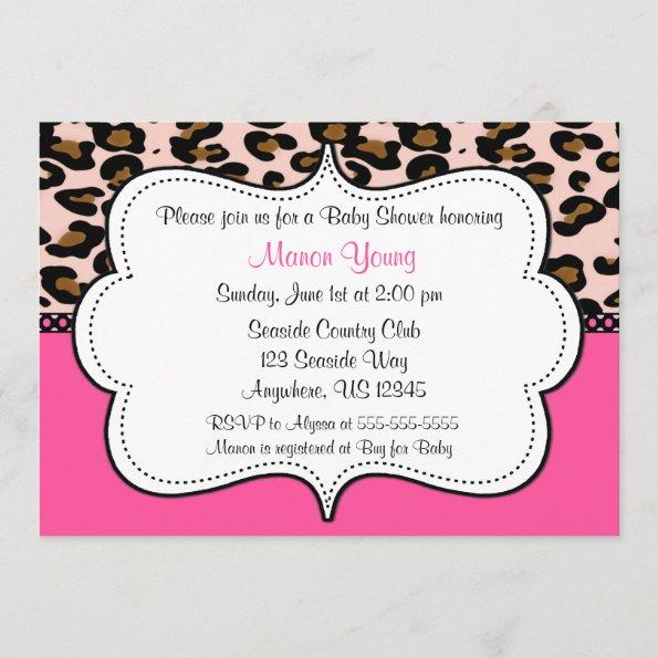 Leopard Print Pink Invitaiton Invitations