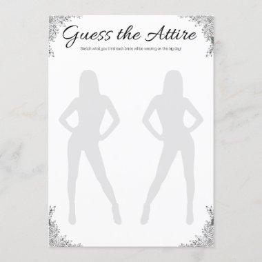 Lesbian Bridal Shower Game, Guess the Attire Invitations