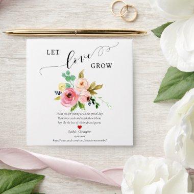 Let Love Grow Blush Boho Wedding Favor Seed Packet Envelope