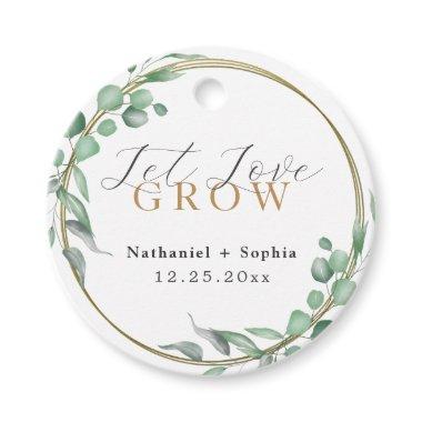 Let Love Grow Gold Greenery Elegant Wedding Favor Favor Tags