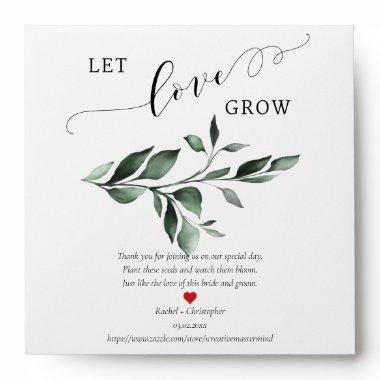 Let Love Grow Greenery Wedding Favors Seed Packet Envelope