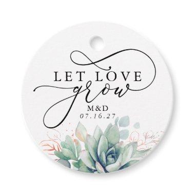 Let Love Grow Rose Gold Greenery Elegant Wedding Favor Tags