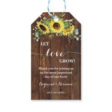 Let Love Grow Sunflowers Greenery Wedding Favor Gift Tags