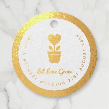 Let Love Grown Real Foil Wedding Bridal Shower Foil Favor Tags