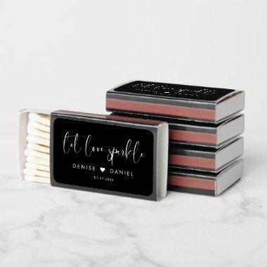 Let love sparkle Elegant & modern black and white Matchboxes