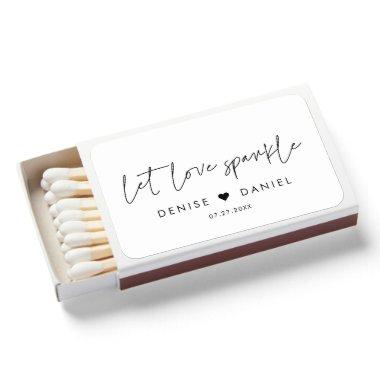 Let love sparkle Modern minimalist wedding Matchboxes