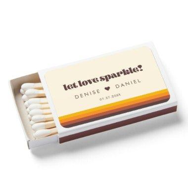 Let love sparkle Retro 60s vintage colors wedding Matchboxes