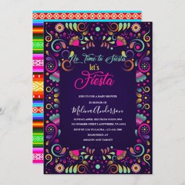 Let`s Fiesta watercolor baby shower Invitations
