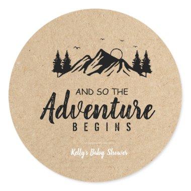Let the Adventure Begin Favors stickers