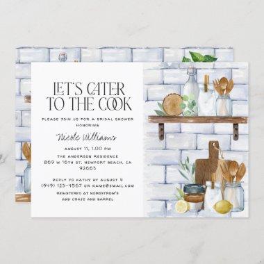 Let's Cater to the Cook Watercolor Bridal Shower Invitations