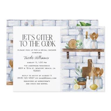 Let's Cater to the Cook Watercolor Bridal Shower Invitations