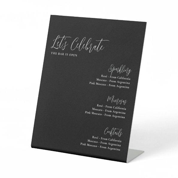 Let's Celebrate Moody Black  Bar Pedestal Sign