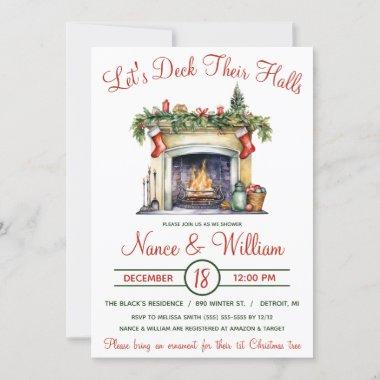 Let's Deck Their Halls, Holiday Bridal Shower Invitations