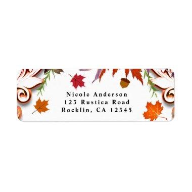 Let's Fall In Love Autumn Floral BRIDAL SHOWER Label