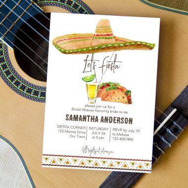 Let's fiesta bridal shower tacos and tequila Invitations