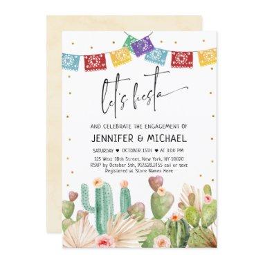 Let's Fiesta Cactus Succulent Engagement Invitations