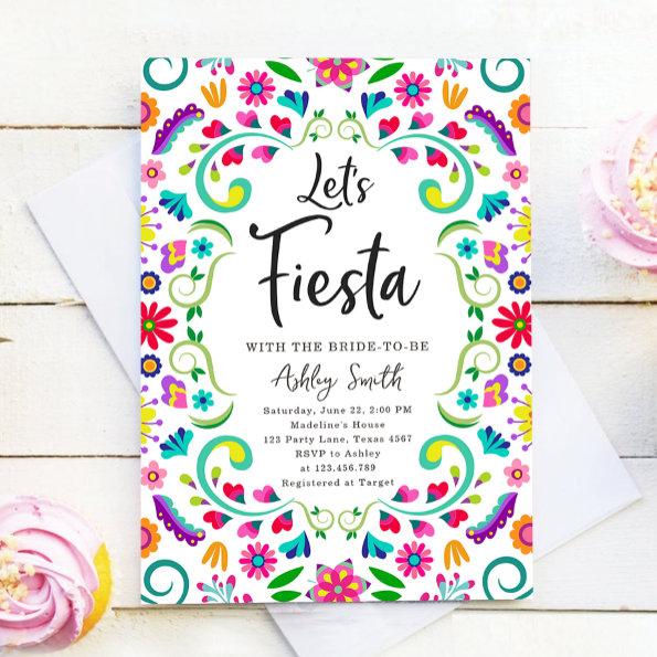 Let's Fiesta Floral Fiesta Mexican Bridal Shower Invitations