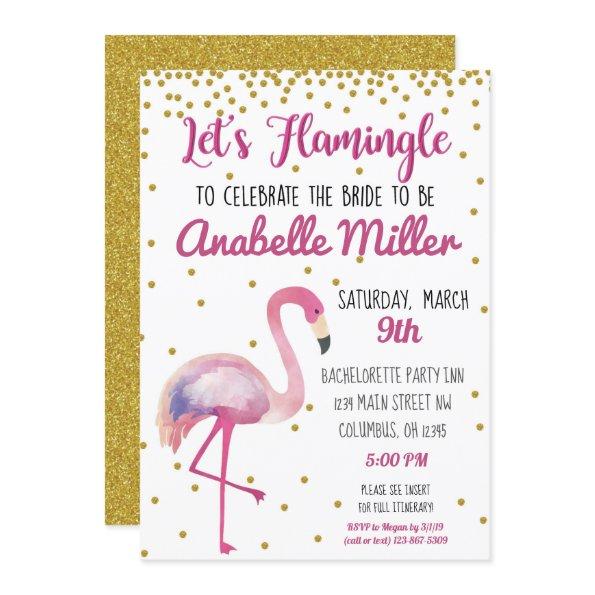 Let's Flamingle Bachelorette Invite