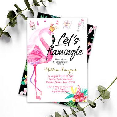 Let's Flamingle Flamingo Bridal Shower Invitations