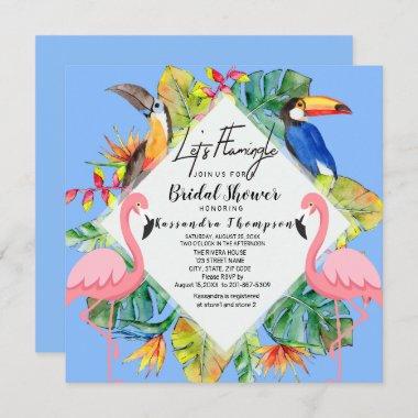 Let's Flamingle Tropical Bridal Shower Invitations