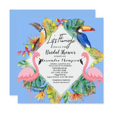 Let's Flamingle Tropical Bridal Shower Invitations