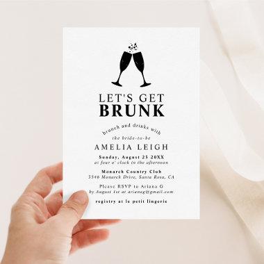 "Let's Get Brunk" Brunch & Drinks Bridal Shower Invitations