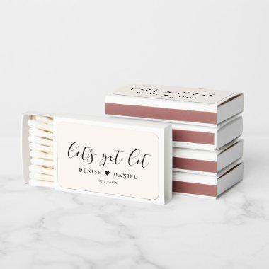 Let's get lit Elegant design wedding favors Matchboxes