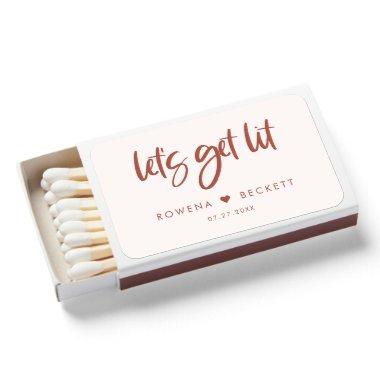 Let's get lit Modern elegant snow pink wedding Matchboxes