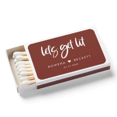 Let's get lit Modern elegant terracotta wedding Matchboxes