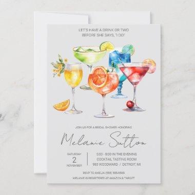 Let's Have A Drink! Cocktail Drinks Bridal Shower Invitations