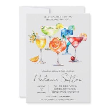 Let's Have A Drink! Cocktail Drinks Bridal Shower Invitations