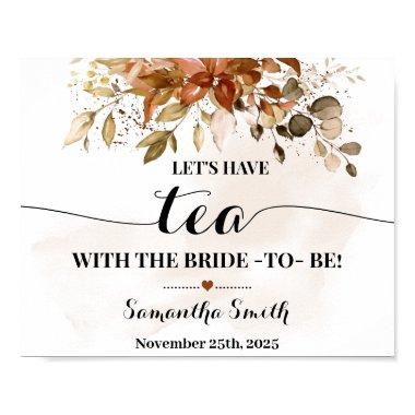 Lets have Tea with Bride Fall Autumn Bridal Shower Poster