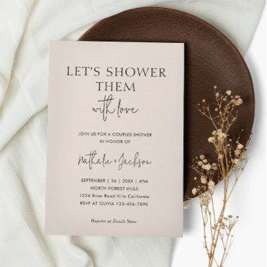 Let's Shower Them With Love | Boho Shower Bridal Invitations