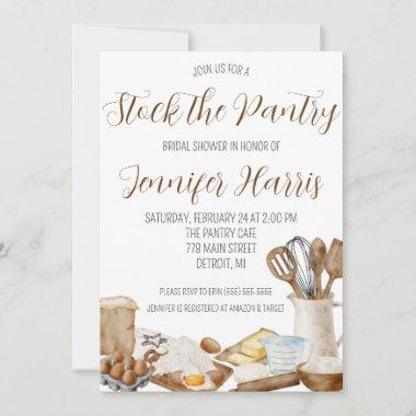 Let's Stock the Pantry Kitchen Theme Bridal Shower Invitations