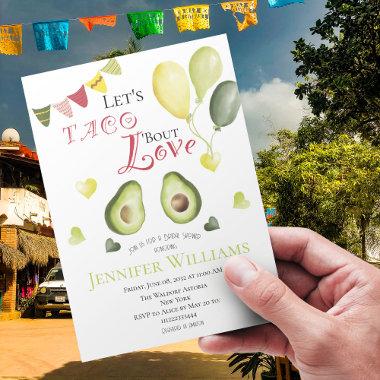 Let's Taco Bout Love Bridal Shower Avocado Fiesta Invitations