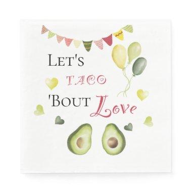 Let's Taco Bout Love Bridal Shower Avocado Fiesta Napkins