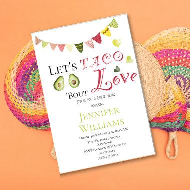 Let's Taco Bout Love Bridal Shower Mexican Fiesta Invitations