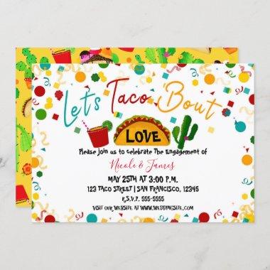 Let's Taco Bout Love Engagement Wedding Fiesta Invitations