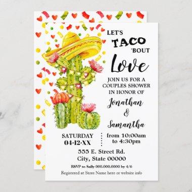 Let's taco 'bout Love fiesta couples shower Invitations